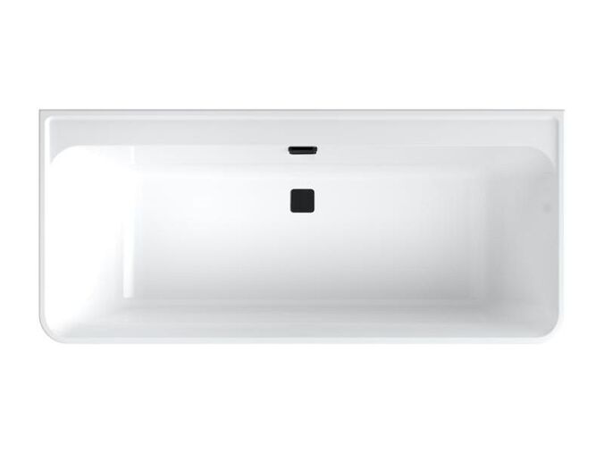 Villeroy & Boch Collaro obdélníková vana ke stěně 180x80 cm, bílá alpin/Black Matt