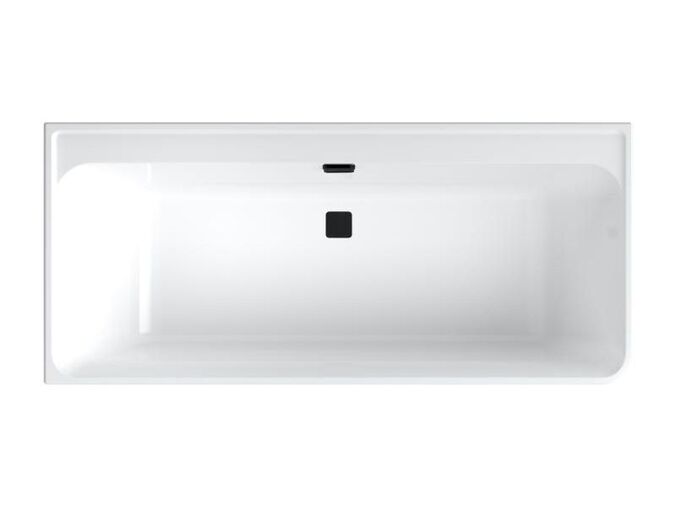 Villeroy & Boch Collaro obdélníková vana ke stěně 180x80 cm, levá, bílá alpin/Black Matt