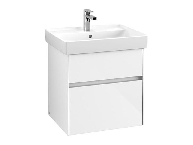 Villeroy & Boch Collaro skříňka pod umyvadlo, 55,4x44,4x54,6 cm, 2x zásuvka, Glossy White