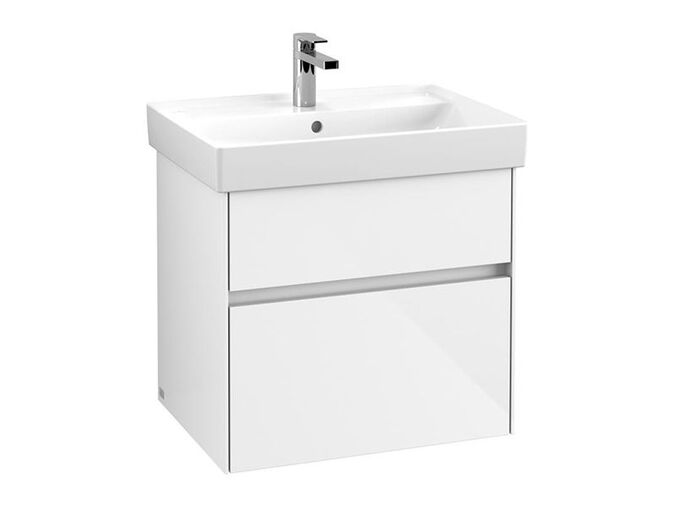 Villeroy & Boch Collaro skříňka pod umyvadlo, 60,4x44,4x54,6 cm, 2x zásuvka, Glossy White