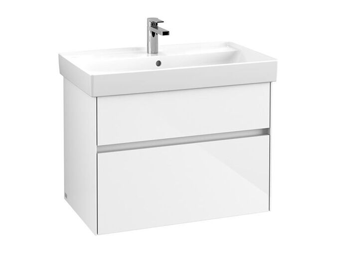 Villeroy & Boch Collaro skříňka pod umyvadlo, 75,4x44,4x54,6 cm, 2x zásuvka, Glossy White