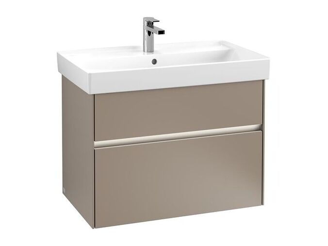 Villeroy & Boch Collaro skříňka pod umyvadlo s osvětlením, 75,4x44,4x54,6 cm, 2x zásuvka, Truffle Grey