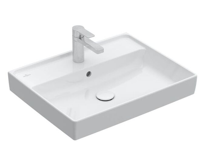 Villeroy & Boch Collaro umyvadlo 60x47 cm, broušená spodní strana, otvor pro bateriii, s přepadem, bílá Alpin