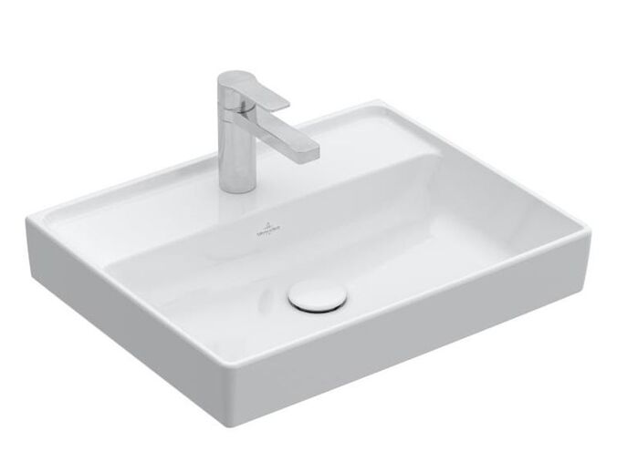 Villeroy & Boch Collaro umyvadlo 60x47 cm, otvor pro bateriii, bez přepadu, CeramicPlus, bílá Alpin