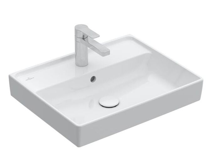 Villeroy & Boch Collaro umyvadlo 60x47 cm, otvor pro bateriii, s přepadem, CeramicPlus, bílá Alpin