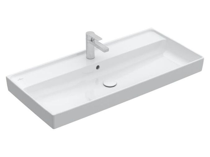 Villeroy & Boch Collaro umyvadlo 100x47 cm, broušená spodní strana, otvor pro bateriii, s přepadem, bílá Alpin