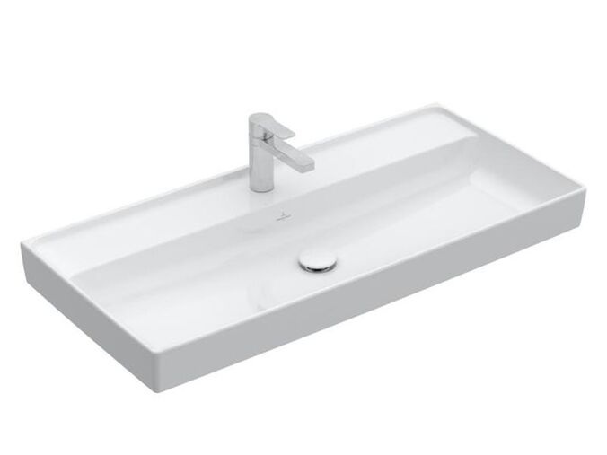 Villeroy & Boch Collaro umyvadlo 100x47 cm, otvor pro bateriii, bez přepadu, bílá Alpin