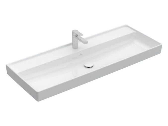 Villeroy & Boch Collaro umyvadlo 120x47 cm, otvor pro baterii, bez přepadu, CeramicPlus, bílá Alpin