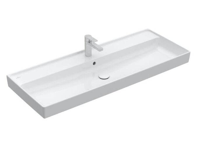 Villeroy & Boch Collaro umyvadlo 120x47 cm, otvor pro baterii, s přepadem, bílá Alpin