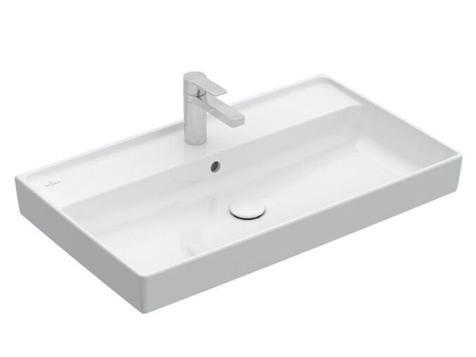 Villeroy & Boch Collaro umyvadlo 80x47 cm, broušená spodní strana, otvor pro bateriii, s přepadem, CeramicPlus, bílá Alpin