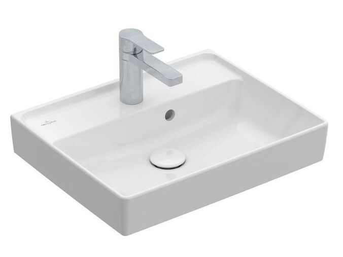 Villeroy & Boch Collaro umývátko 50x40 cm, broušená spodní strana, otvor pro bateriii, s přepadem, bílá Alpin