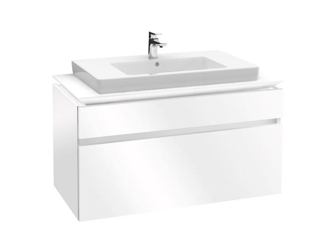 Villeroy & Boch Legato skříňka pod umyvadlo 100x55x50 cm, 2x zásuvka, Glossy White