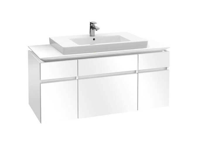 Villeroy & Boch Legato skříňka pod umyvadlo 120x55x50 cm, 5x zásuvka, Glossy White