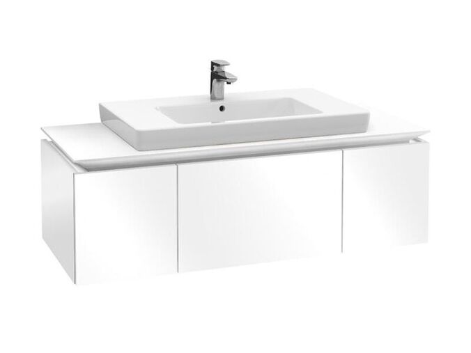 Villeroy & Boch Legato skříňka pod umyvadlo 140x38x50 cm, 3x zásuvka, Glossy White