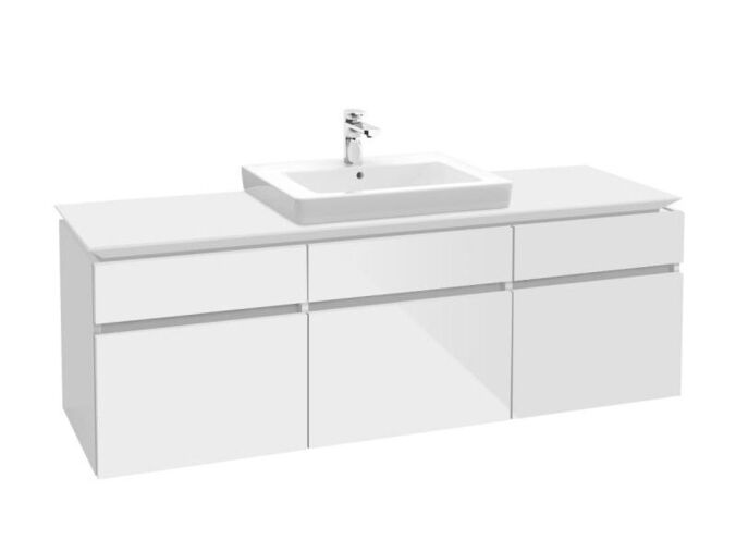 Villeroy & Boch Legato skříňka pod umyvadlo 140x55x50 cm, 5x zásuvka, Glossy White