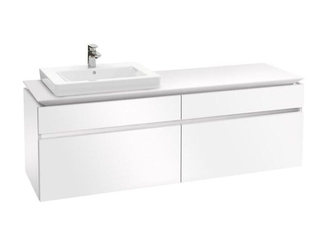 Villeroy & Boch Legato skříňka pod umyvadlo vlevo 160x55x50 cm, 4x zásuvka, Glossy White