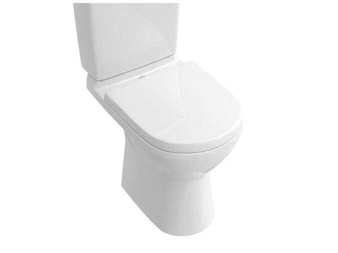 Villeroy & Boch O.NOVO klozet kombi s hlubokým splachováním bez vnitřního okraje, 360x670mm, vodorovný odpad, bílá CeramicPlus