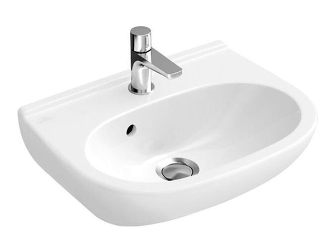 Villeroy & Boch O.novo umývátko Compact 45x35 cm, otvor pro baterii, s přepadem, CramicPlus, bílá Alpin