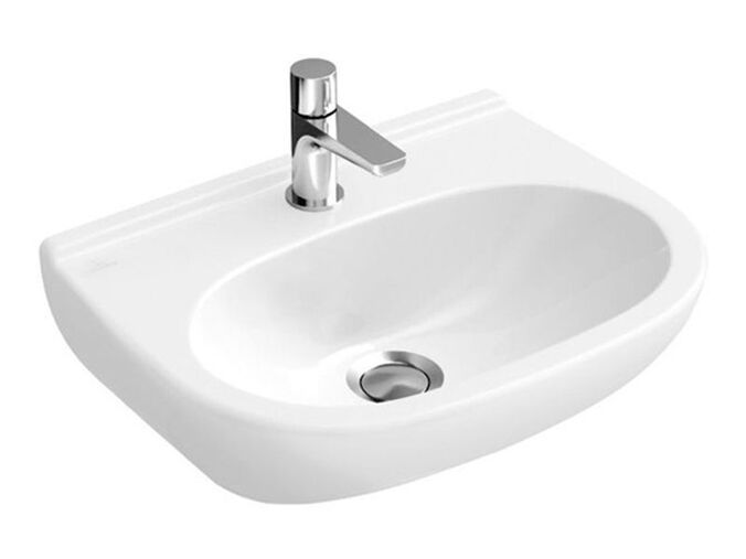 Villeroy & Boch O.novo umývátko Compact 50x40 cm, otvor pro baterii, bez přepadu, bílá Alpin