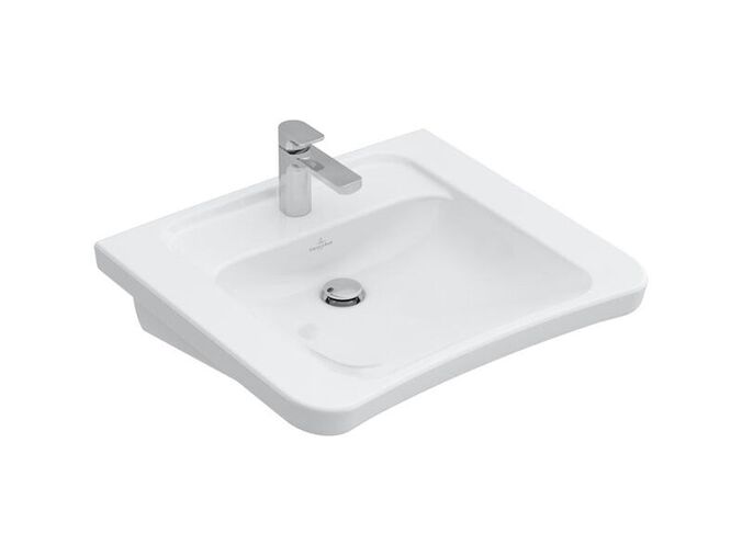 Villeroy & Boch Architectura Vita umyvadlo bezbariérové 65x55 cm, otvor pro baterii, bez přepadu, AntiBac, CeramicPlus, bílá Alpin