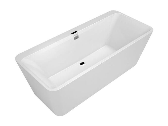 Villeroy & Boch SQUARO EDGE 12 vana, bez spoje, vč. výpusti a přepadu chrom, 1800x800mm, bílá