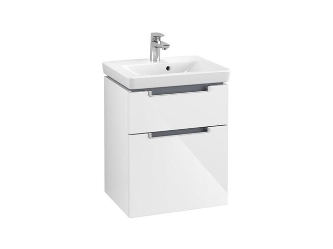 Villeroy & Boch Subway 2.0 skříňka pod umyvadlo 48,5x59x37,9 cm, 2x zásuvka, Glossy White