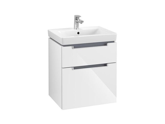 Villeroy & Boch Subway 2.0 skříňka pod umyvadlo 53,7x59x42,3 cm, 2x zásuvka, Glossy White