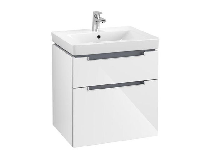 Villeroy & Boch Subway 2.0 skříňka pod umyvadlo 58,7x59x45,4 cm, 2x zásuvka, Glossy White