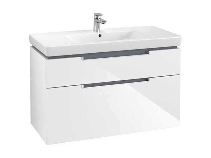 Villeroy & Boch Subway 2.0 skříňka pod umyvadlo 98,7x59x44,9 cm, 2x zásuvka, Glossy White