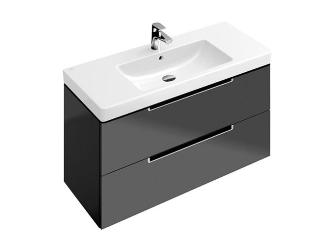 Villeroy & Boch Sabway 2.0 skříňka pod umyvadlo, 78,7x44,9x52 cm, 2x zásuvka, Glossy Grey