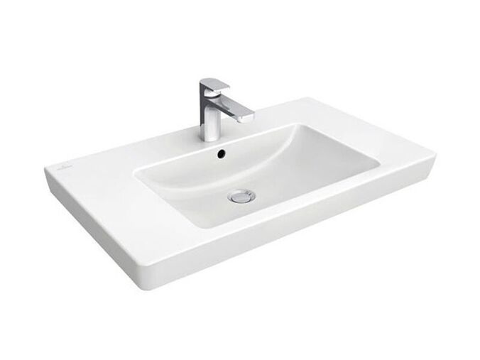 Villeroy & Boch Subway 2.0 umyvadlo 80x47 cm, broušená spodní strana, otvor pro baterii, s přepadem, CeramicPlus, bílá Alpin