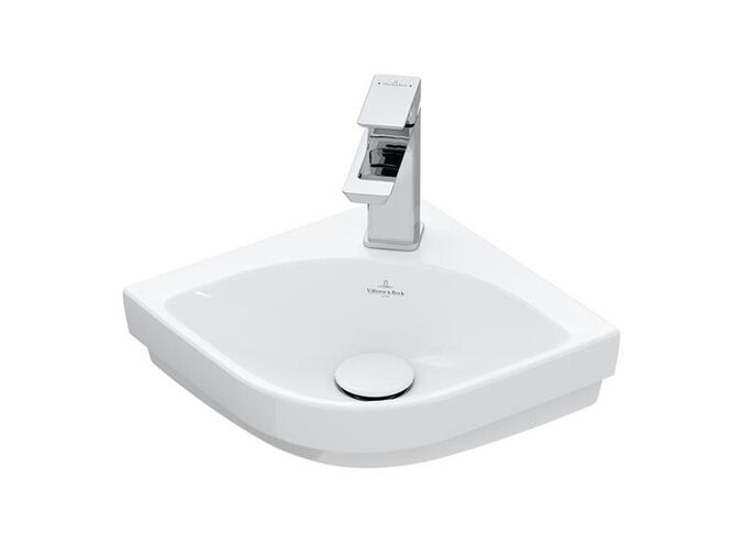 Villeroy & Boch Subway 3.0 rohové umývátko 32x45 cm, otvor pro baterii, bez přepadu, bílá Alpin