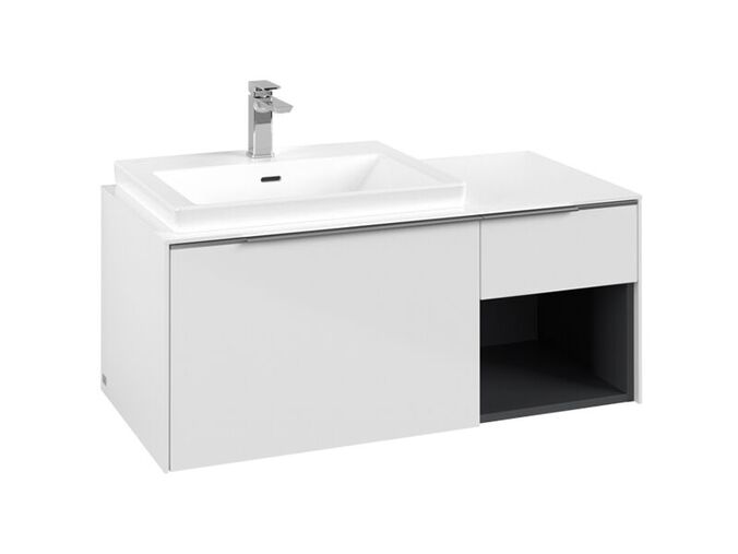 Villeroy & Boch Subway 3.0 skříňka pod umyvadlo 100,1x51,6x42,25 cm, 2x zásuvka, umyvadlo vlevo, Brilliant White