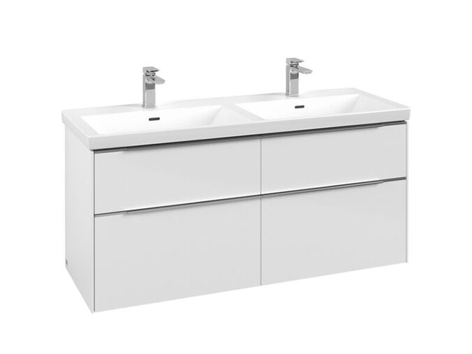 Villeroy & Boch Subway 3.0 skříňka pod umyvadlo s osvětlením 127,2x47,8x57,6 cm, 4x zásuvka, Brilliant White