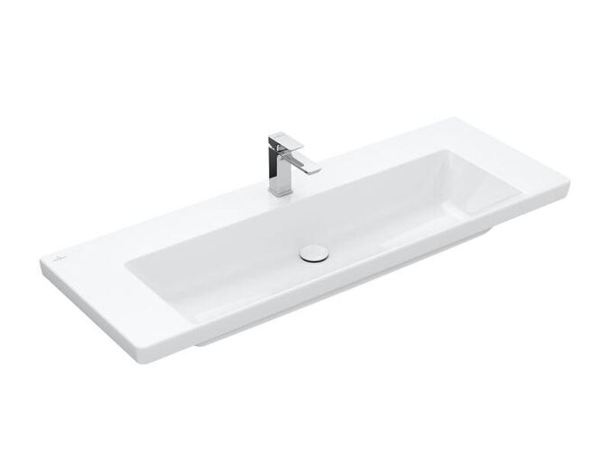 Villeroy & Boch Subway 3.0 umyvadlo 130x47 cm, otvor pro baterii, bez přepadu, CeramicPlus, bílá Alpin