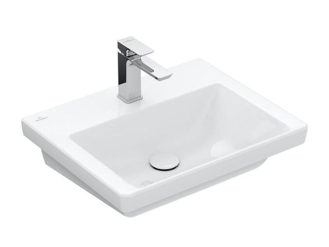 Villeroy & Boch Subway 3.0 umyvadlo 55x44 cm, otvor pro baterii, bez přepadu, CeramicPlus, bílá Alpin