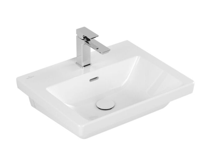 Villeroy & Boch Subway 3.0 umyvadlo 55x44 cm, otvor pro baterii, s přepadem, bílá Alpin