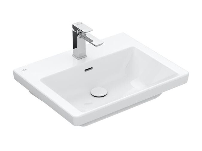 Villeroy & Boch Subway 3.0 umyvadlo 60x47 cm, broušená spodní strana, otvor pro baterii, s přepadem, bílá Alpin