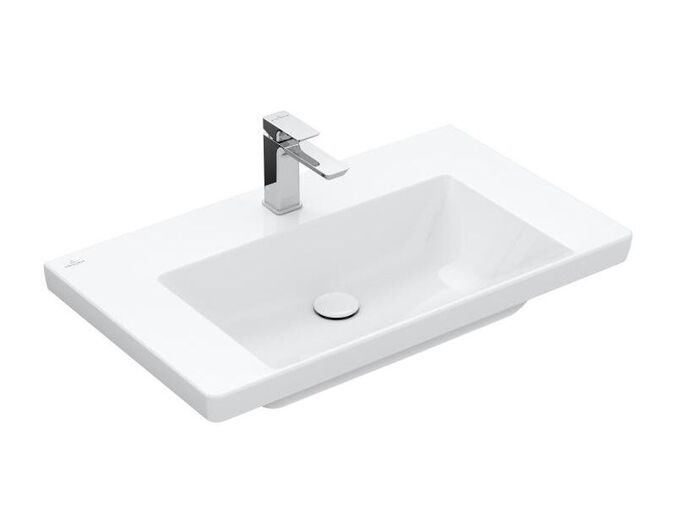 Villeroy & Boch Subway 3.0 umyvadlo 80x47 cm, otvor pro baterii, bez přepadu, CeramicPlus, bílá Alpin