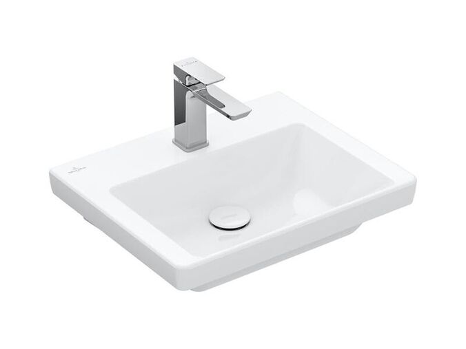 Villeroy & Boch Subway 3.0 umývátko 50x40 cm, otvor pro baterii, bez přepadu, CeramicPlus, bílá Alpin