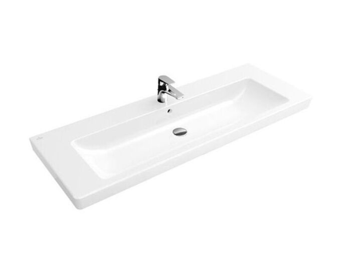 Villeroy & Boch Subway 2.0 umyvadlo 130x47 cm, otvor pro baterii, s přepadem, CeramicPlus, bílá Alpin