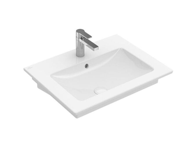 Villeroy & Boch Venticello umyvadlo 60x50 cm, broušená spodní strana, otvor pro baterii, s přepadem, CeramicPlus, bílá Alpin