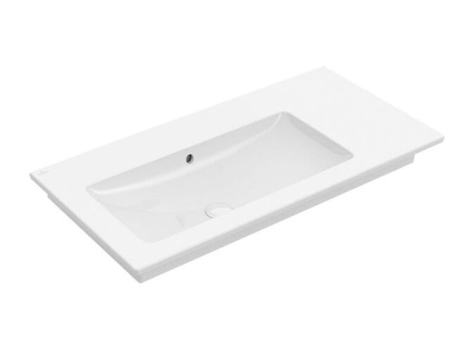 Villeroy & Boch Venticello umyvadlo 100x50 cm, vlevo, bez otvoru pro baterii, s přepadem, CeramicPlus, bílá Alpin