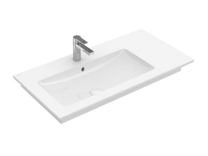 Villeroy & Boch Venticello umyvadlo 100x50 cm, vlevo, otvor pro baterii, s přepadem, CeramicPlus, bílá Alpin