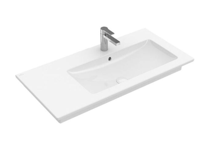 Villeroy & Boch Venticello umyvadlo 100x50 cm, vpravo, otvor pro baterii, s přepadem, bílá Alpin