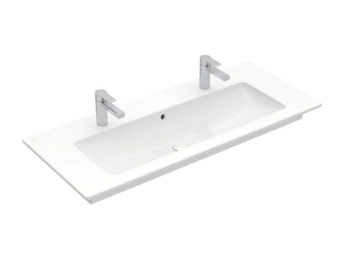 Villeroy & Boch Venticello umyvadlo 120x50 cm, 2x otvor pro baterii, s přepadem, CeramicPlus, bílá Alpin