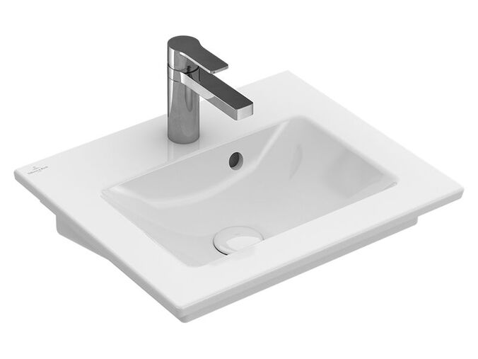 Villeroy & Boch Venticello umývátko 50x42 cm, otvor pro baterii, s přepadem, bílá Alpin