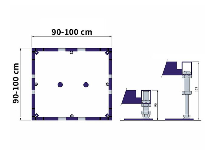 Villeroy & Boch ViFrame montážní rám, pro sprchové vaničky do 100x100 cm, keramika/akrylát, 2x středová podpěra