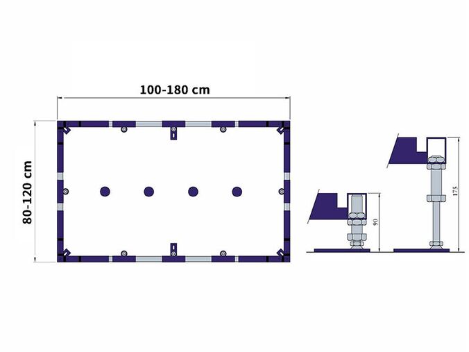 Villeroy & Boch ViFrame montážní rám, pro sprchové vaničky od 100x100 cm, keramika/akrylát, 4x středová podpěra