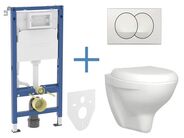 Geberit + Jika Set předstěnové instalace Duofix Delta + klozet a sedátko Jika Enigma + tlačítko Delta Zero, bílá